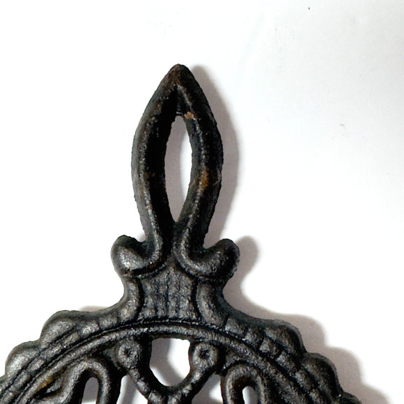 Vintage Black Cast Iron Footed Trivets Lot of 4 Wall Decor Farmhouse Rustic - Picture 13 of 16